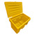 Excelsior 350 Litre Grit Storage Bin Kit With 350kg Rock Salt, yellow plastic storage container with a hinged lid and lock.