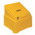Excelsior 200 Litre Heavy Duty Grit Bin Kit With 200kg Rock Salt, yellow plastic grit bin with a secure lid labeled 'GRIT' for storing grit and rock salt for winter road and pathway de-icing.