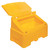 Excelsior 400 Litre Heavy Duty Grit Bin Kit With 400kg Rock Salt, yellow plastic grit bin with hinged lid for storing rock salt and grit for winter road maintenance.