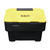 Excelsior 115 Litre Grit Storage Bin Kit With 100kg Rock Salt, yellow and black container for storing grit, with the word 'GRIT' on the lid.