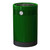 Leafield Super Monarch Open Top Litter Bin 85 Litre, green outdoor waste bin with black base and lid, designed for public space garbage disposal.