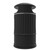 Leafield 105 Litre Classic Outdoor Litter Bin, black outdoor trash bin with a ribbed design and a rounded top for public waste disposal.