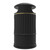 Leafield 105 Litre Classic Outdoor Litter Bin, black outdoor waste disposal receptacle with ribbed design and rounded top for public spaces.
