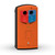 Leafield 180 Litre Dual Cup Envirobank Outdoor Recycling Bin, orange outdoor recycling bin with separate compartments for hot and cold cups.