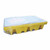 Romold Double IBC Soft Covered Bunded Spill Pallet 1140L Sump BB2C, yellow plastic spill containment pallet with a white cover.
