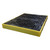 Romold BF4 Low Profile 4 Drum Bunded Workfloor 300ltr Sump, sturdy black plastic workfloor with a yellow border and drainage grid for spill containment.