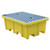 Romold BP2FW 2 Drum Bunded Spill Pallet 230ltr Sump, yellow and black spill containment pallet with perforated top for drums.