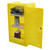 Romold PSC1 990mm High COSHH Bunded Storage Cabinet With Lock, bright yellow bunded chemical storage cabinet with lock and shelves for hazardous materials.