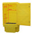 Romold PSC4 1835mm High COSHH Bunded Storage Cabinet With Lock, yellow safety storage cabinet with dimensions marked in red, showing height, width, and internal measurements.