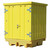 Romold 4 Drum Steel Covered Lockable Bunded Spill Pallet BP4HCS, a yellow heavy-duty spill containment pallet with lockable steel cover and durable construction.