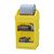 Romold PDS Small Open Front Bunded Storage Cabinet Inc Roll Holder, yellow storage cabinet with open front design, roll holder at the top, and compartments for storing safety equipment and accessories.