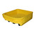 Romold 4 Drum Pallet Converter Bund PALCON4, yellow plastic drum pallet with a textured surface and black support feet for industrial drum handling.