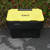 Black 115 Litre grit salt bin with yellow lid