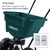 Cresco CR20SW 30kg High Output Salt Spreader, green plastic salt spreader with large hopper and black wheels for lawn and driveway salt spreading.