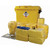 FyterTech 770 Litre Chemical Spill Kit In Wheeled Bin, yellow spill response kit with multiple pads, absorbent socks, and safety supplies for chemical spill management.