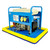 Plant Nappy 685mm x 1000mm Plant Nappy Portable Spill Containment Tray, a blue and yellow portable spill containment system with a blue frame, a white tank on top, and a yellow spill tray.