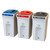 Leafield 100 Litre Envirobin Indoor Recycling Bin, three color-coded bins for paper, plastic bottles, and aluminum cans with labels and foot pedal operation.