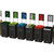 Leafield 100 Litre Envirobin Indoor Recycling Bin, multi-compartment waste disposal bins with color-coded labels and signs for recycling different types of waste.