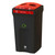 Leafield 100 Litre Envirobin Indoor Recycling Bin, black and red indoor waste bin for recycling plastic bottles with a recycling symbol and a label indicating it is for plastic bottles.
