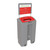 Leafield 90 Litre Envirobin Go Indoor Recycling Bin, a large grey bin with red lid designed for recycling plastics, featuring an upright sign with recycling information and a cutout handle.