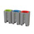 Leafield 90 Litre Envirobin Go Indoor Recycling Bin, three grey bins with colored lids for mixed recycling, paper, and plastics.