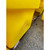 Excelsior 'Seconds' 200 Litre 7 Cu Ft 250kg Grit Salt Storage Bin, close-up view showing the yellow plastic container with a wooden pallet base on rough concrete ground.