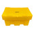 Excelsior 'Seconds' 350 Litre 12 Cu Ft 400kg Grit Salt Storage Bin, yellow plastic grit salt storage bin with secure lid and sturdy base for outdoor salt storage.