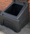 Excelsior 100kg 200L Coal Store Bunker Recycled Black Plastic, outdoor coal storage container with a large open top designed for storing coal and other bulk materials.