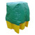 Fentex Single IBC Bund Flexible Rain Cover BBC1-RC, green waterproof rain cover draped over a yellow IBC container for weather protection.