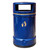 Roadware Derwent 120 Litre Outdoor Heritage Litter Bin, blue outdoor trash receptacle with a person disposing of trash symbol.