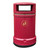 Roadware Derwent 120 Litre School Playground Litter Bin, red outdoor waste receptacle with a black base and a slot opening for rubbish disposal.