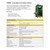 Emtez Large Mains Fed Decontamination Shower - CUBS2, green cubicle shower with a yellow non-slip platform, stainless steel frame, and photoluminous pictorial signs for decontamination purposes.