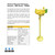 Emtez Pedistal Stand Emergency Eye Wash Basin PMEW, yellow pedestal mounted emergency eye wash with high flow aerated outlets, made of reinforced ABS plastic.