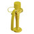 Emtez Single Outlet Bench Mounted Drench Hose TMSH, yellow durable metal hose sprayer with a lever handle for controlling water flow.