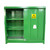 Empteezy CS4 Chemstor Storage Cabinet L2500mm W800mm H2350mm, a green chemical storage cabinet with three shelves and warning labels for safety.