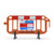 Oaklands Plastics Firmus Professional 2M Chapter 8 Road Safety Barrier, orange plastic barrier with customizable sign area for company logo, job description, and contact information.