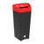 Leafield 43 Litre Enviropod Single Waste Stream Recycling Bin, a black and red waste bin designed for recycling plastic bottles.