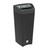 Leafield 43 Litre Enviropod Single Waste Stream Recycling Bin, black upright waste disposal container with a top slot for recycling aluminum cans.