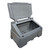 Mottled grey 400 Litre heavy duty grit bin lid open Mottled grey 400 Litre heavy duty grit bin lid open