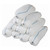Fentex 10 Pack 50cm x 12cm Absorbent Mini Drain Marine Booms, stacked white absorbent booms with metal rings, used for containing and absorbing oil spills on water surfaces.