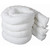Fentex 8 80L 8cm x 3m Oil & Fuel Absorbent Socks, white absorbent socks stacked in a pile.