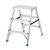 GPC 2 or 3 Tread Aluminium Folding Handy Steps, portable silver-colored aluminum platform with blue accents, foldable design for easy storage and transport.
