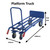 GPC 250kg Load Three Way Sack & Platform Truck GI135Y, blue metal platform trolley with wheels and handle, dimensions 1280mm length, 470mm width, and 710mm height.