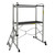 Climb IT GPC 1.55m or 1.86m Climb-It Folding Aluminium Work Platform, portable work platform with folding steps, black platform surface, and sturdy aluminum frame with wheels for mobility.
