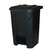 GPC 50 Litre Yellow, Grey or Red Foot Pedal Bin, black plastic trash can with foot pedal and lid for hands-free waste disposal.