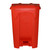 GPC 80 Litre Yellow, Grey or Red Foot Pedal Bin, vibrant red plastic refuse bin with foot pedal mechanism for hands-free opening.