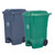 GPC 70 Litre Grey or Green Foot Pedal Wheelie Bin, two colored wheelie bins for waste disposal with foot pedal and wheels.