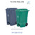 GPC 70 Litre Grey or Green Foot Pedal Wheelie Bin, durable plastic waste bin with foot pedal for hands-free operation, mounted on fixed wheels for easy movement.