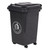 GPC 30 Litre Grey, Red, Green or Blue Wheelie Bin, large plastic waste bin with four wheels and a secured lid, used for waste collection and disposal.