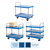 GPC Proplaz Blue Two / Three Tier Platform Trolleys 300kg Load, blue multi-tier platform trolleys with steel frames and anti-slip discs.